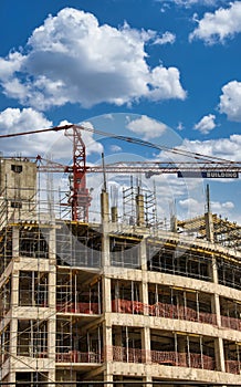 construction in progress on the site of a multistory building