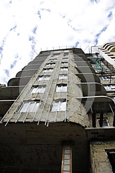 Construction project - incompleted house close up