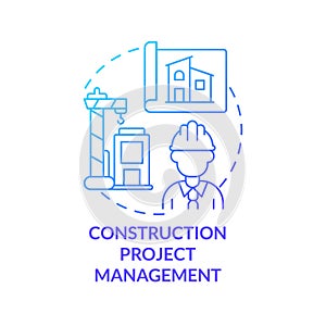 Construction project management blue gradient concept icon