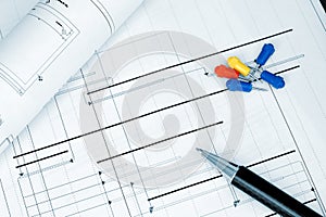 Construction project planning blueprint