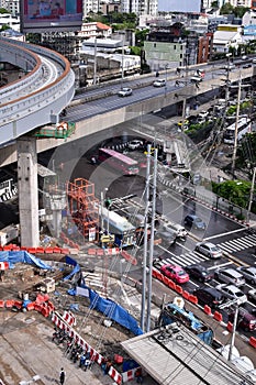 Construction projects affect traffic problems in the city.