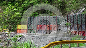 Construction of protective barrier to prevent landslide and rockfall in Taiwan