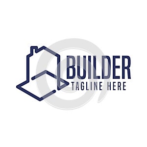 Construction realestate building logo design template