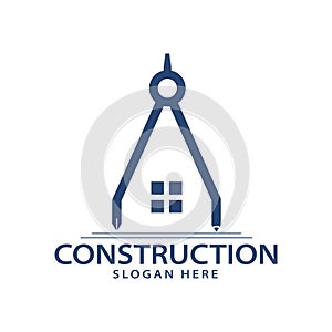 Construction realestate building logo design template photo