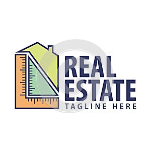 Construction realestate building logo design template