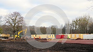 Construction of a refugee camp