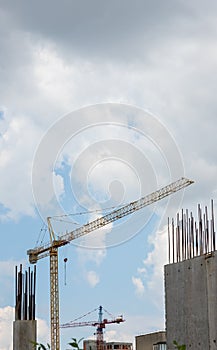 Construction of reinforced concrete structures. Unfinished construction