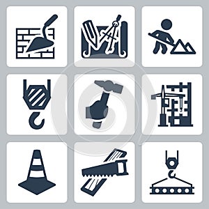 Construction related icons set