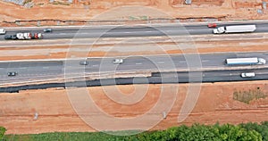 Construction for renewing a under renovation road highway interchange in South Carolina USA