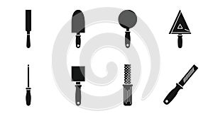 Construction and Repair Hand Tools Icon Set