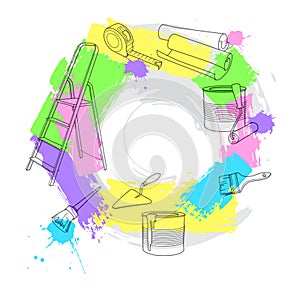 Construction and repair tools. Vector illustration