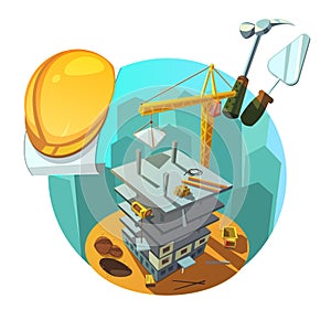 Construction retro cartoon