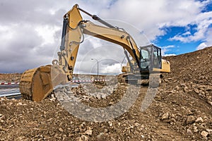 Construction of a road. Earth movement