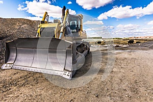 Construction of a road. Earth movement in Spain