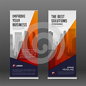 Construction roll up banner design template