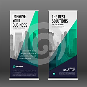 Construction roll up banner design template.
