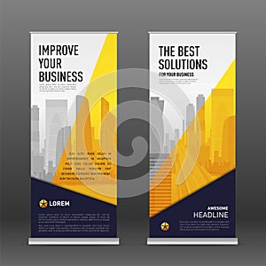 Construction roll up banner design template.