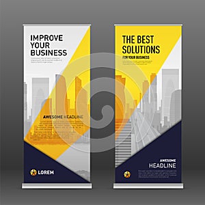 Construction roll up banner design template.