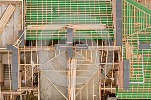 Construction and Roof in progress to new multi-storey building