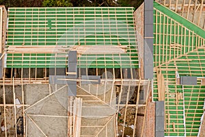 Construction and Roof in progress to new multi-storey building