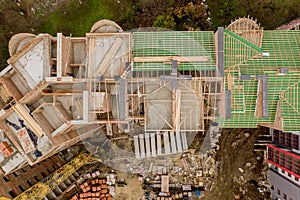 Construction and Roof in progress to new multi-storey building