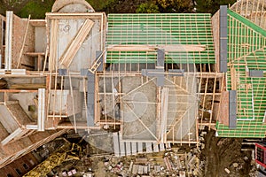 Construction and Roof in progress to new multi-storey building