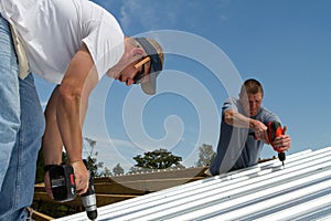Construction Roofing Crew