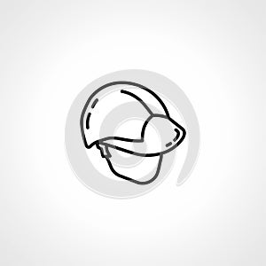 Construction safety helmet line icon. safety helmet icon