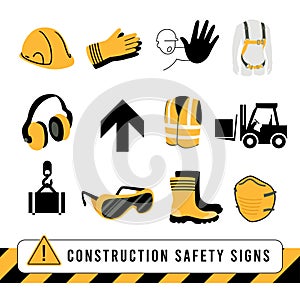 Construction Safety Signs Set