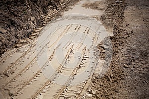 Construction sand. Preparing the construction of a parking lot.