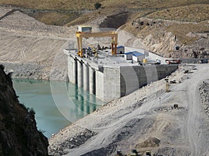 The construction of the Sangtuda hydropower plant in Tajikistan