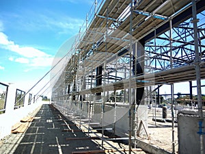 Construction scaffold work steel reinforce