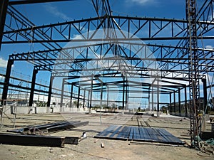 Construction scaffold work steel reinforce
