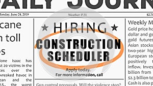 Construction scheduler job