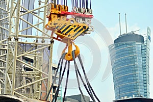 Construction of the second metro line.  Tunnel Boring Machine at subway construction site