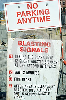 Construction Signs Blastiing Signals photo