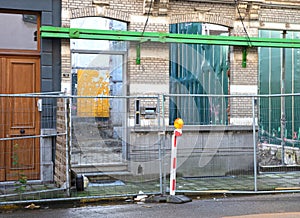 Construction in a simple street in Antwerp