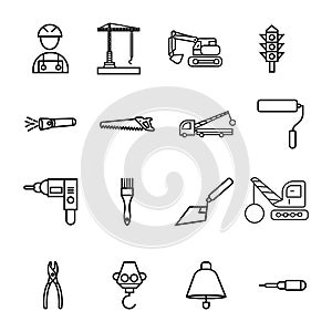 Construction sing symbol- vector icon set