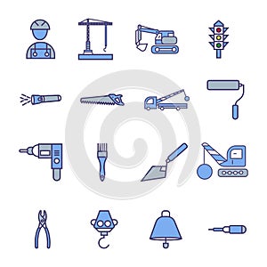 Construction sing symbol- vector icon set