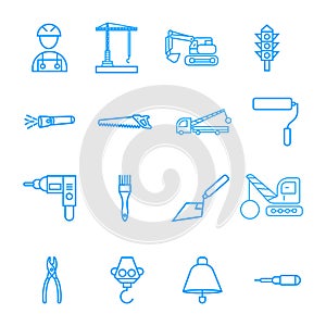 Construction sing symbol- vector icon set