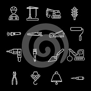 Construction sing symbol- vector icon set