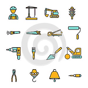 Construction sing symbol- vector icon set