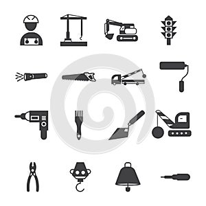 Construction sing symbol- vector icon set