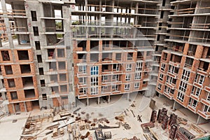 Construction site of an apartment building
