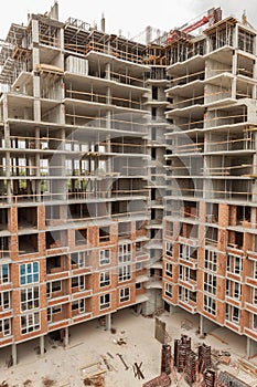 Construction site of an apartment building