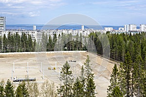 Construction site in beginning for new building