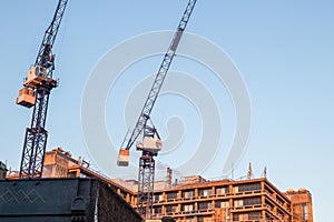 Construction site behind a Hospital