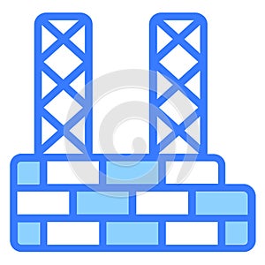 construction site Blue out line vector design