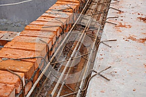 Construction site of a brick house