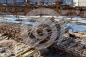 Construction site of a brick house